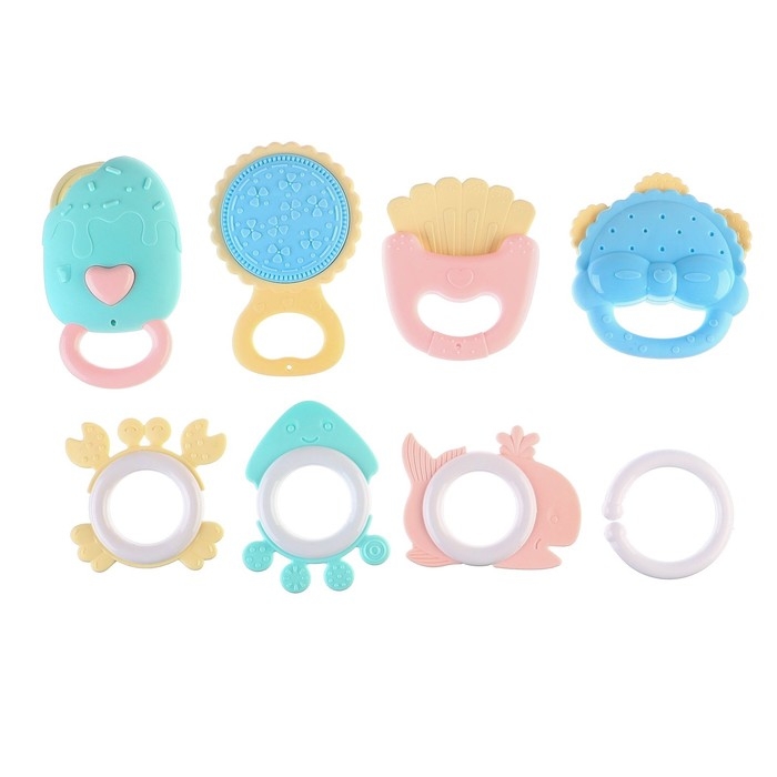 Набор погремушек и прорезывателей «Нежность», 5 шт., Крошка Я Набор погремушек и прорезывателей «Нежность», 5 шт., Крошка Я