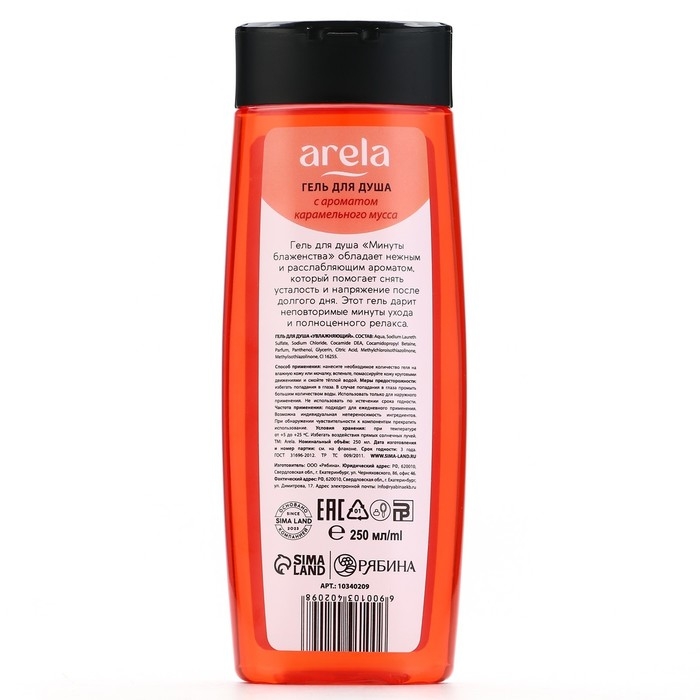 Гель для душа женский «Минуты блаженства», 250 мл, аромат карамельного мусса, ARELA