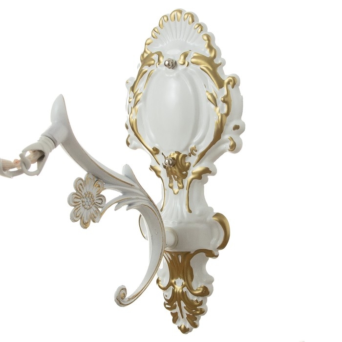 Бра "Аделина" Е27 40Вт белый с золотой патиной