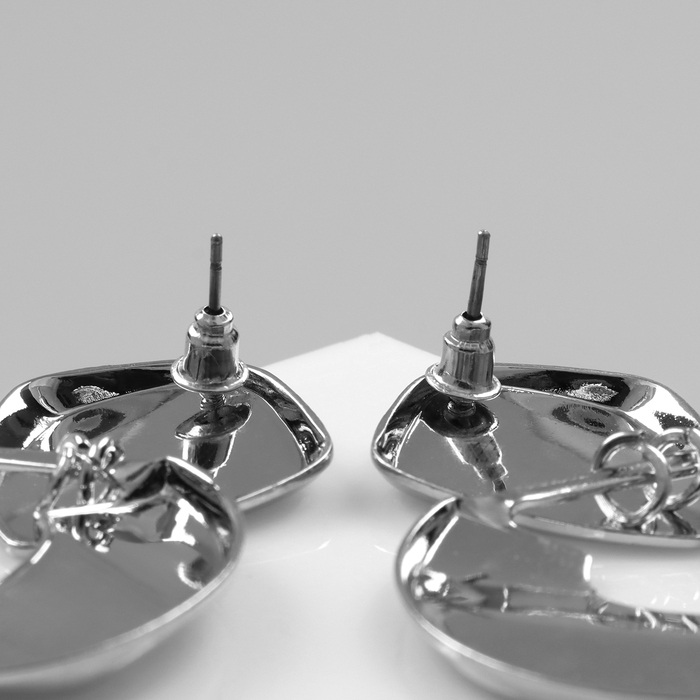 Серьги металл «Геометрия» диск, цвет серебро Серьги металл «Геометрия» диск, цвет серебро