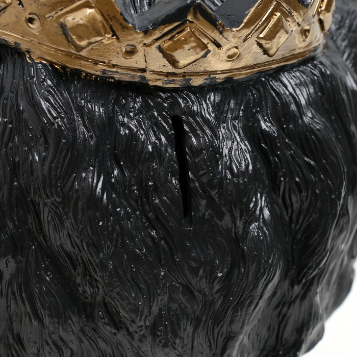 Копилка Копилка "Лев в короне" черный с золотом, 26см