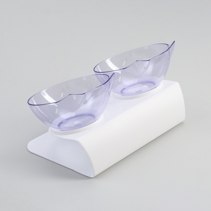 Миски пластиковые на белой подставке 27,5 х 14 х 15 см прозрачные Миски пластиковые на белой подставке 27,5 х 14 х 15 см прозрачные