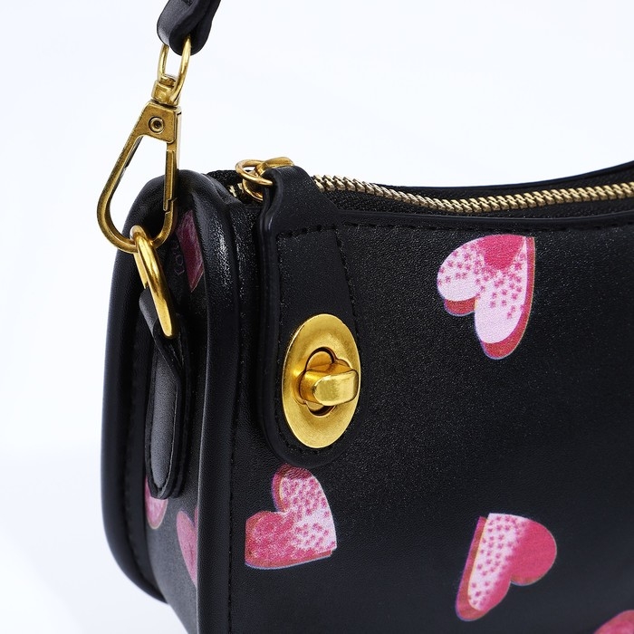 Сумка-багет на молнии, цвет чёрный Сумка-багет на молнии, цвет чёрный