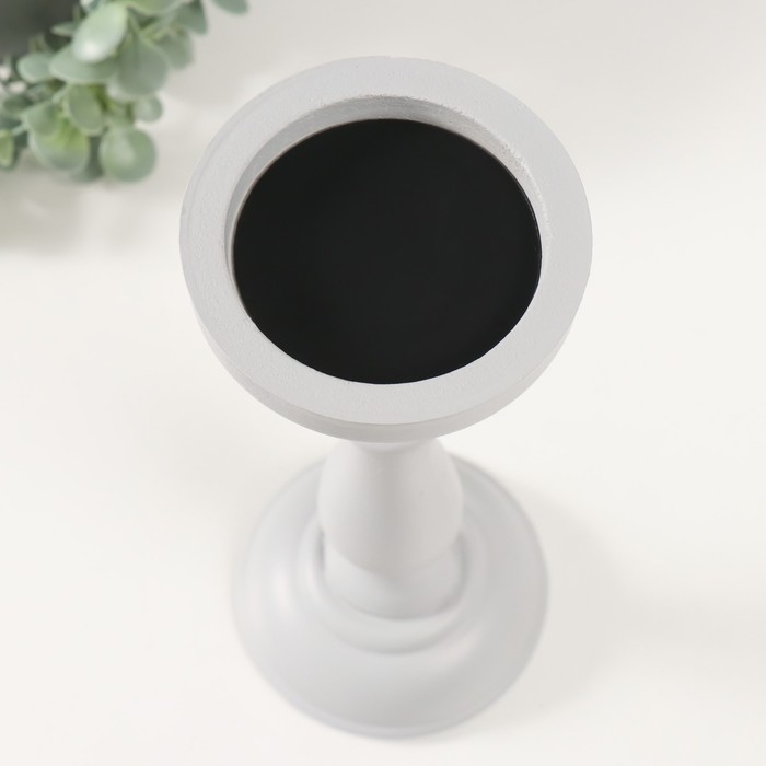 Подсвечник дерево на 1 свечу Подсвечник дерево на 1 свечу "Талия" светло-серый 10х10х26,5 см