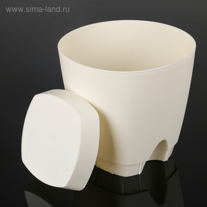 Горшок для цветов с прикорневым поливом Amsterdam, 4 л, цвет сливочный Горшок для цветов с прикорневым поливом Amsterdam, 4 л, цвет сливочный