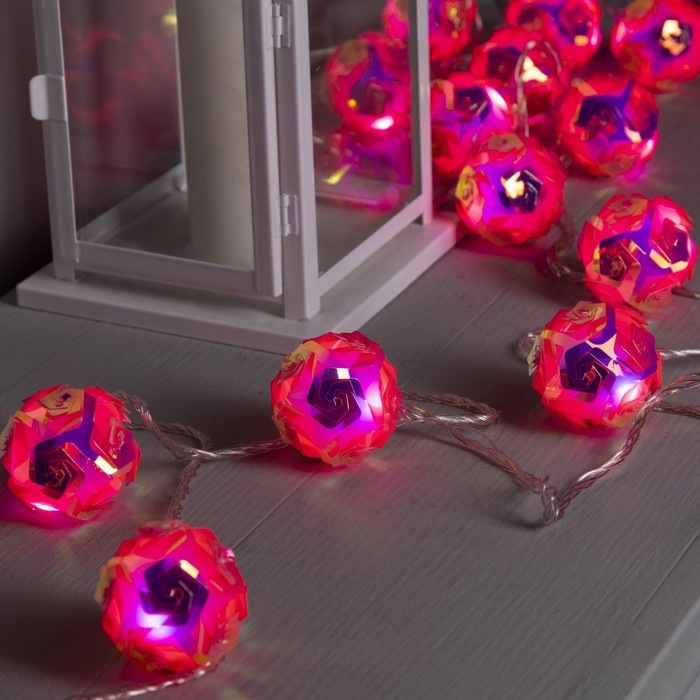 Гирлянда «Нить» 4.5 м с насадками «Цветочные шары», IP20, прозрачная нить, 15 LED, свечение белое, 220 В Гирлянда «Нить» 4.5 м с насадками «Цветочные шары», IP20, прозрачная нить, 15 LED, свечение белое, 220 В