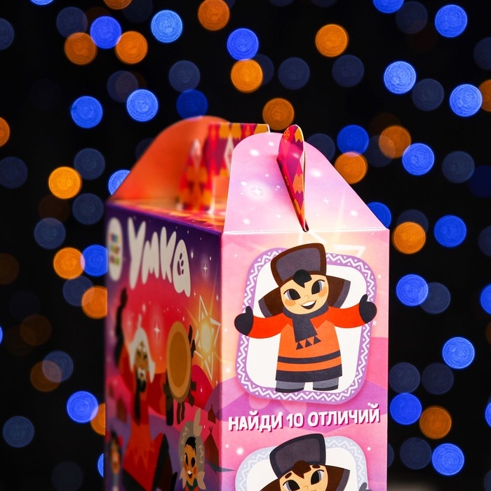 Новый год. Коробка подарочная складная  Новый год. Коробка подарочная складная "Умка" 17 х 7 х 25 см.