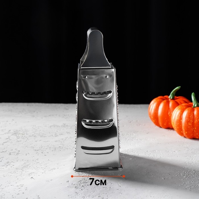 Тёрка четырёхгранная Доляна «Металлик», 9×7×19 см, цвет хромированный Тёрка четырёхгранная Доляна «Металлик», 9×7×19 см, цвет хромированный