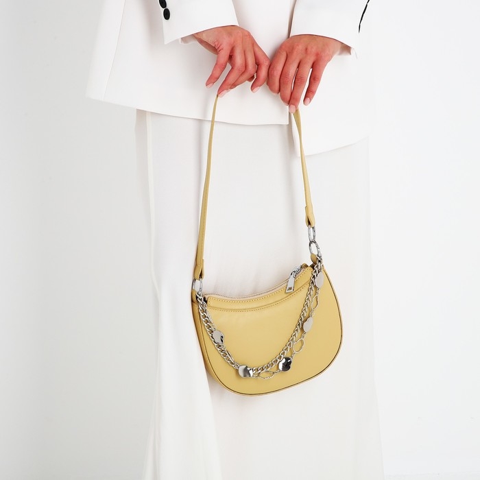 Сумка-багет на молнии, цвет жёлтый Сумка-багет на молнии, цвет жёлтый