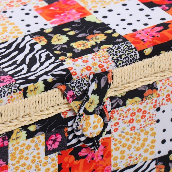 Шкатулка для рукоделия Шкатулка для рукоделия "Пэчворк. Цветы, горох и зебра" 19х26х14,5 см
