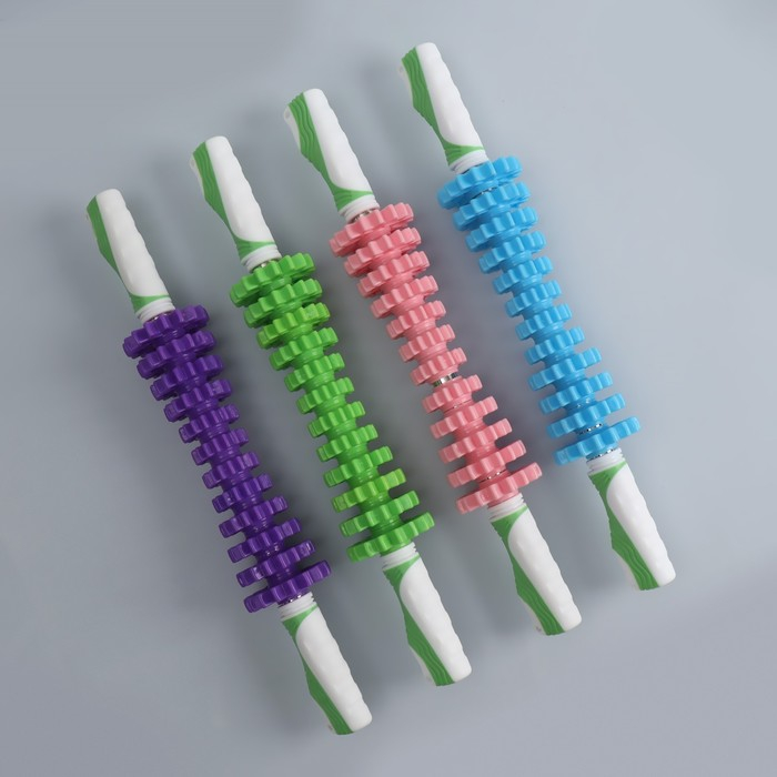 Массажёр «Скалка», универсальный, 12 колёс, d = 7 × 45 см, цвет МИКС Массажёр «Скалка», универсальный, 12 колёс, d = 7 × 45 см, цвет МИКС