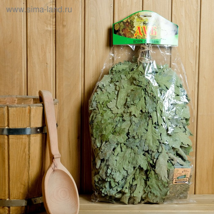 Набор веник ЭКСТРА из кавказского дуба с чайным напитком Набор веник ЭКСТРА из кавказского дуба с чайным напитком "Бодрость 1", в упаковке