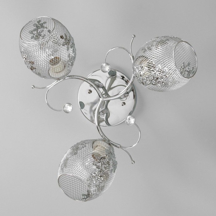 Люстра Рошель 3x60Вт E27 хром 42х42х26см. Люстра Рошель 3x60Вт E27 хром 42х42х26см.