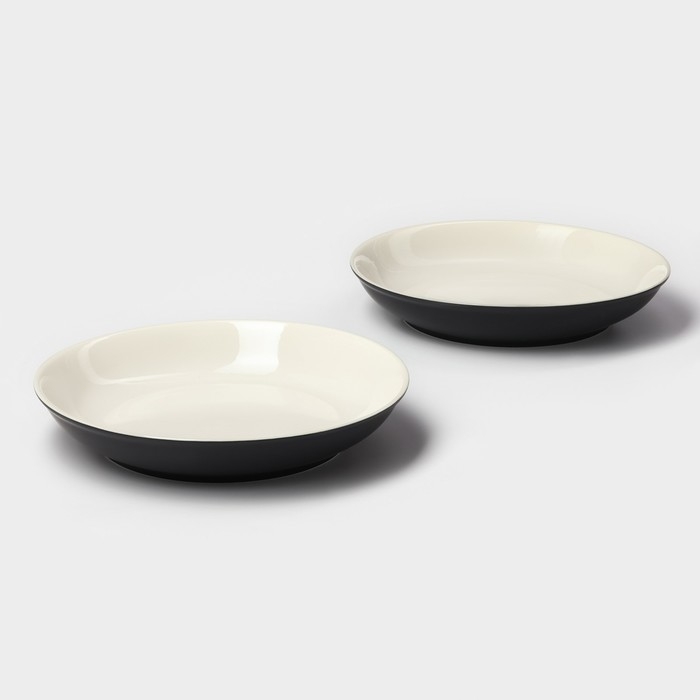 Набор тарелок керамических Magistro Matt black, 950 мл, 23,5×4 см, 2 шт Набор тарелок керамических Magistro Matt black, 950 мл, 23,5×4 см, 2 шт