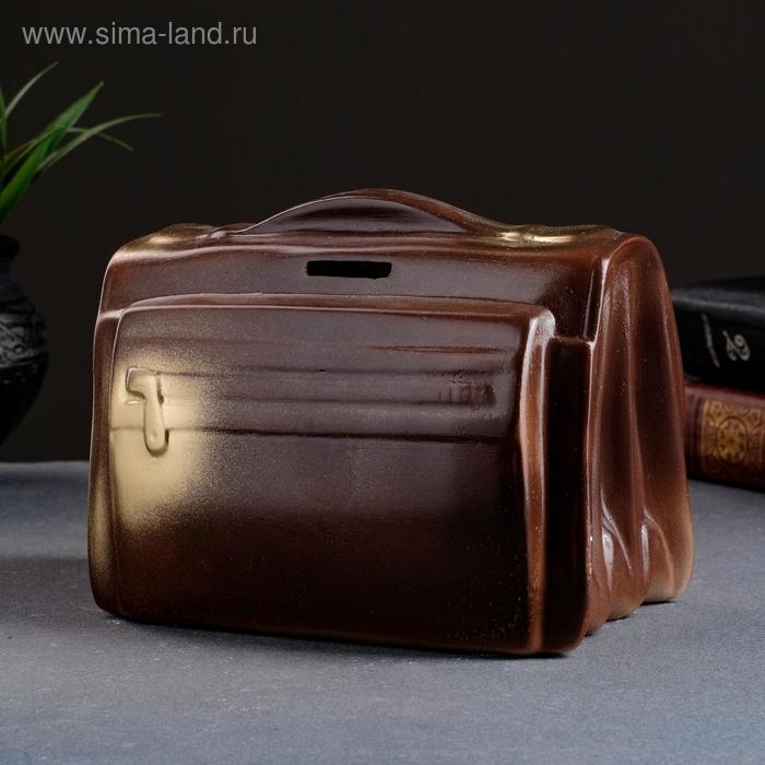 Копилка Копилка "Барсетка" коричневая, 17х12х14см