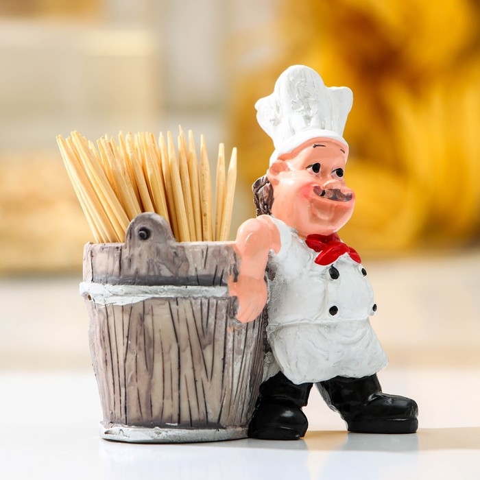 Подставка под зубочистки «Поварёнок», в комплекте с зубочистками, МИКС Подставка под зубочистки «Поварёнок», в комплекте с зубочистками, МИКС