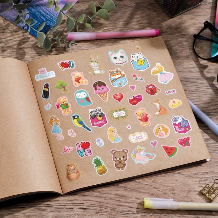 Альбом детских наклеек, 8 листов, #LOVE, 11 х 16 см Альбом детских наклеек, 8 листов, #LOVE, 11 х 16 см