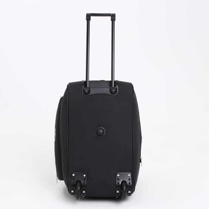 Сумка дорожная на колёсах, отдел на молнии, с увеличением, наружный карман, цвет чёрный Сумка дорожная на колёсах, отдел на молнии, с увеличением, наружный карман, цвет чёрный