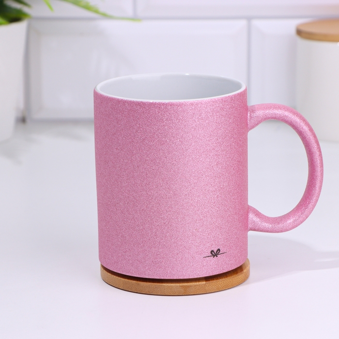 Кружка сублимация "Откуда я могу знать что будет завтра", розовый глиттер