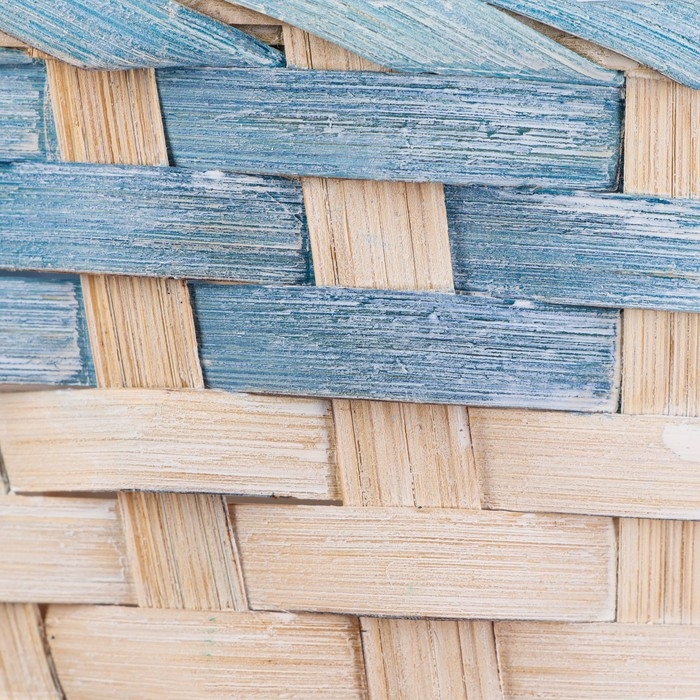 Корзина плетеная 19х9/34 см, бирюзовый, бамбук Корзина плетеная 19х9/34 см, бирюзовый, бамбук