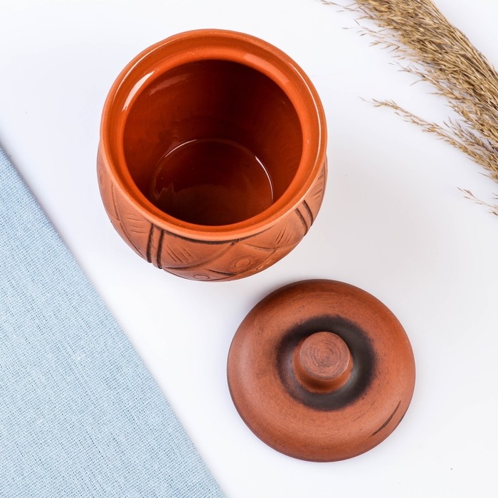 Горшок керамический для запекания  Горшок керамический для запекания "Аппетитный" молочение / 0,5л