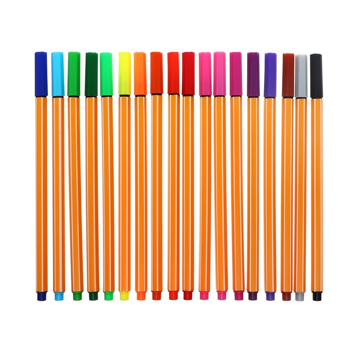 Набор капиллярных ручек  Набор капиллярных ручек "Полоски", 18 цветов