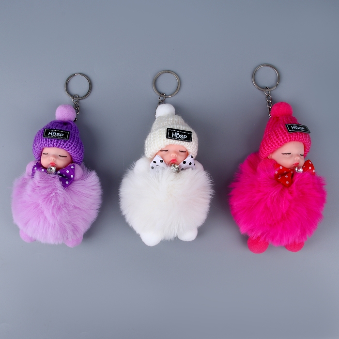 Мягкая игрушка &laquo;Кукла&raquo; в шапочке, на брелоке, 11 см, цвет МИКС