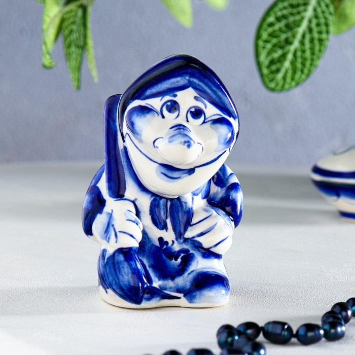 Сувенир "Баба Яга Буся", 12 х 8 см, гжель