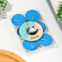 Набор свечей чайных ароматических, 6 шт, океан