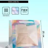 Пакет для торта и коробок, с квадратным дном и окном, голографический, 25&times;25&times;25 см