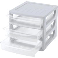 Бокс с выдвижными лотками А6 175х186х214мм 3выдв.отд, светло-сер. 433224030