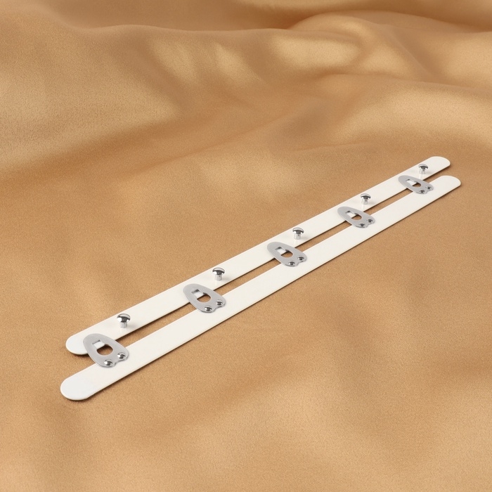 Бюск-застёжка для корсета, 25 см, цвет белый/серебряный Бюск-застёжка для корсета, 25 см, цвет белый/серебряный