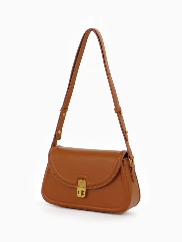 Сумка женская мессенджер TEXTURA на клапане, 23&times;6&times;13 см, коричневая