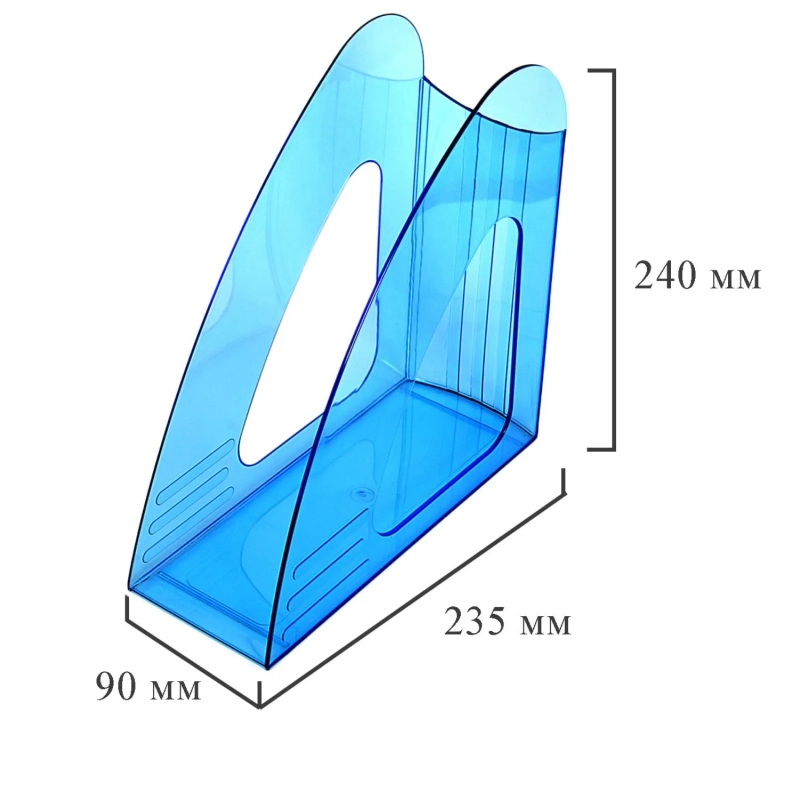 Лоток вертикальный Attache 90мм Bright Colours прозрачный голубой