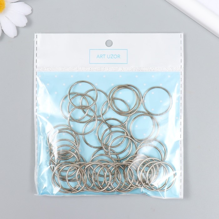 Кольцо соединительное металл серебро 2,2х2,2 см набор 50 шт Кольцо соединительное металл серебро 2,2х2,2 см набор 50 шт