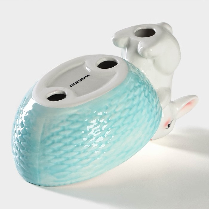 Конфетница Доляна «Зайка», 240 мл, 21,5×12,5×11,5 см, цвет голубой Конфетница Доляна «Зайка», 240 мл, 21,5×12,5×11,5 см, цвет голубой