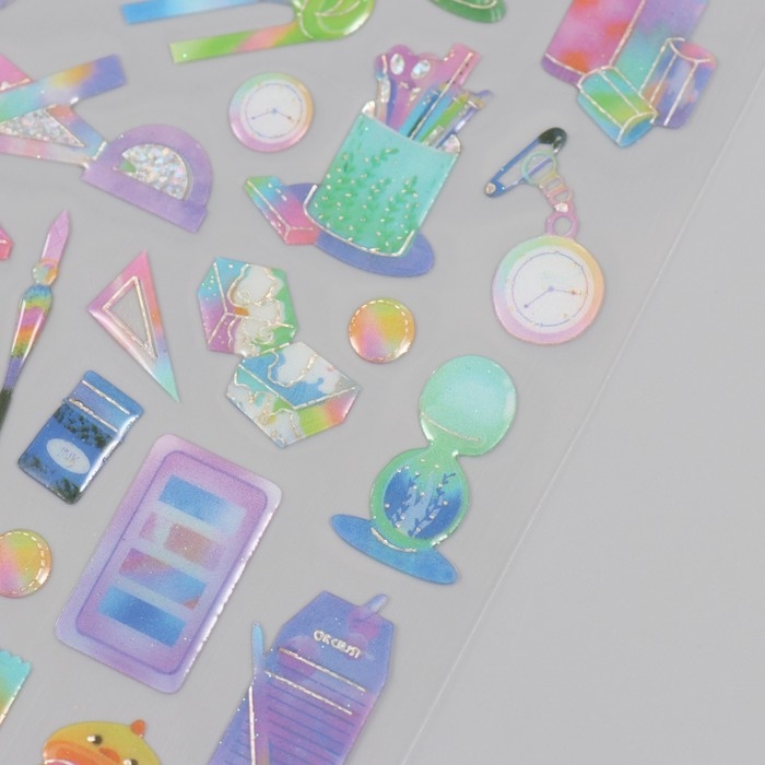 Наклейки для творчества пластик Наклейки для творчества пластик "Школьные принадлежности" 9,3х20,4 см