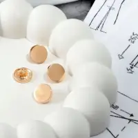 Пуговицы на ножке, металлические, d=11 мм, набор 10 шт., матовые, цвет золотой