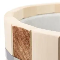 Ведро из липы, 15л,  пластиковая вставка, ручка-веревка "Термо"