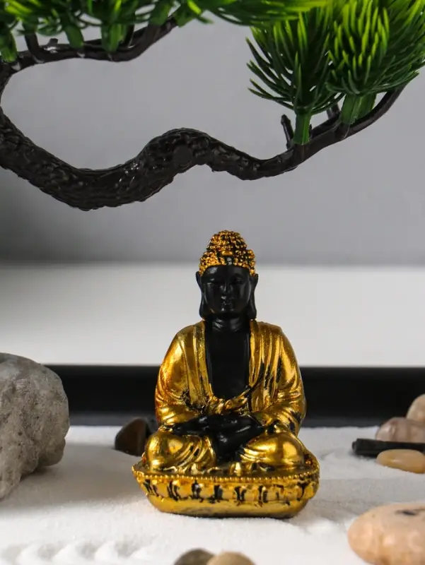 Сад Дзен "Будда у раскидистого дерева" песок+камни+аромапалочки 29,7х19,8х18 см