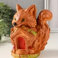 Шкатулка для украшений с крышкой &laquo;Лисичка Теремок&raquo;, 15&times;10 см, гипс, рыжий
