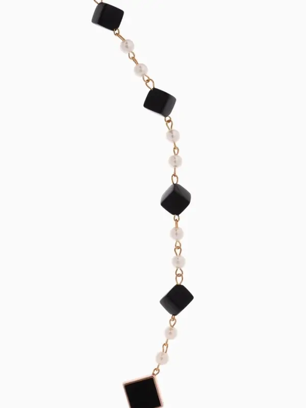 Бусы с жемчугом &laquo;Галантность&raquo;, 90-110 см, чёрно-белые в золоте