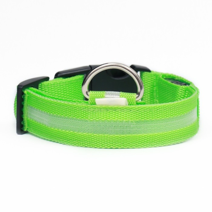 Ошейник с подсветкой, зарядка от USB, размер XL, ОШ 42-56 см, 3 режима, зелёный Ошейник с подсветкой, зарядка от USB, размер XL, ОШ 42-56 см, 3 режима, зелёный