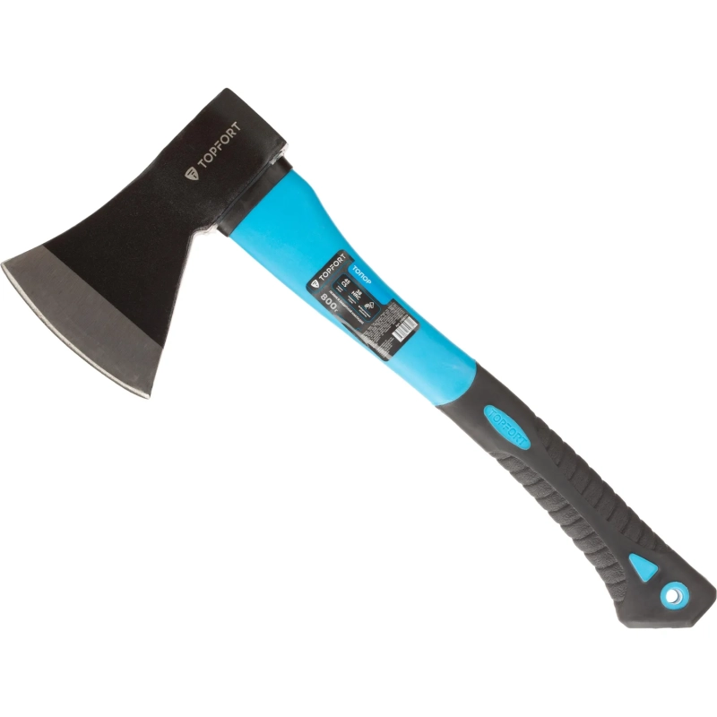 Топор 800 г из углеродистой стали Topfort фиберглассовое топорище