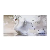 Часы-картина настенные, на холсте, интерьерные, бесшумные &laquo;Белый лебедь&raquo;, 40&times;76 см