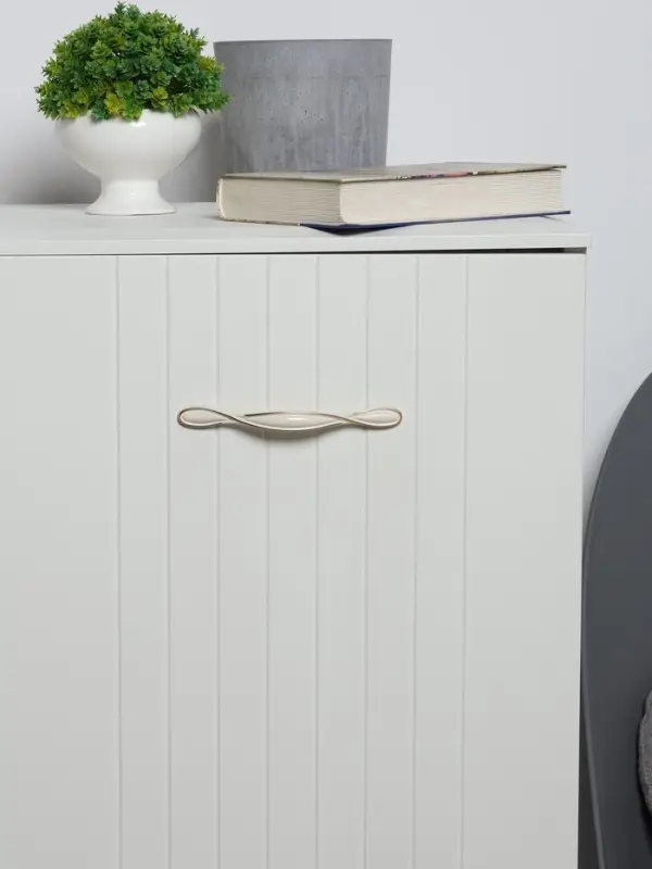 Ручка-скоба мебельная ТУНДРА PC181BL, м/о 128 мм, белая