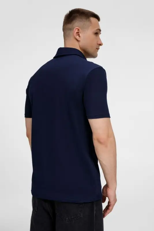 Рубашка поло унисекс Senti, темно-синяя, размер S Рубашка поло унисекс Senti, темно-синяя, размер S