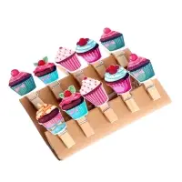 Прищепки для декора с верёвкой для подвеса &laquo;Кейки&raquo;, 10 шт.