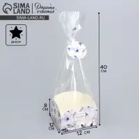 Пакет подарочный с коробкой, упаковка, &laquo;Цветы&raquo;, 12&times;12&times;40 см