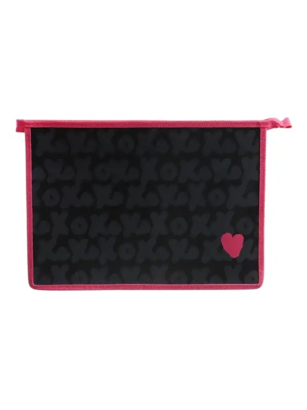 Папка для тетрадей А4 Xoxo love, молния сверху, ламинированный картон